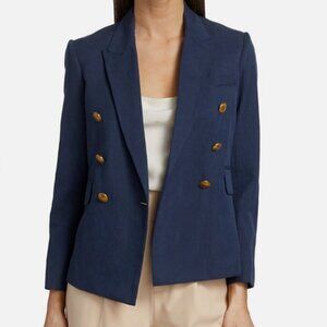 UNWORN. Nili Lotan Henry Linen SilK Double-Breasted  Blazer